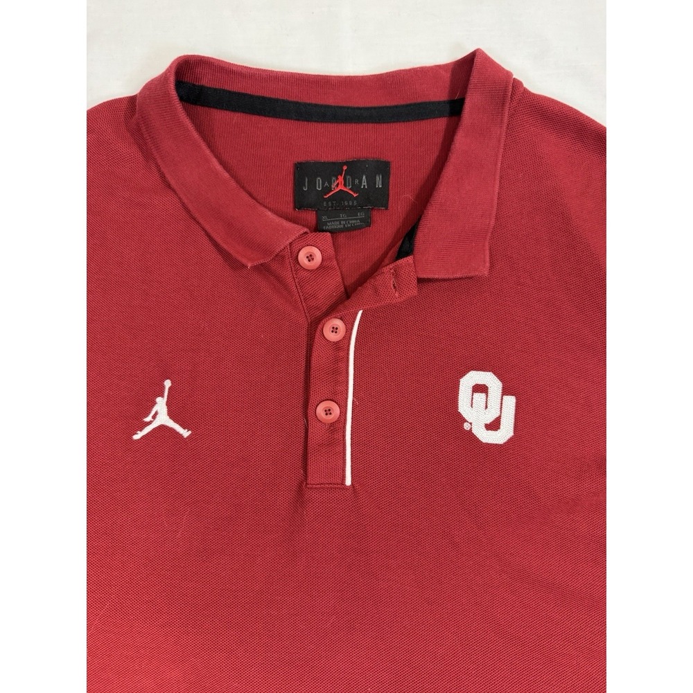 Nike Jordan OU Polo Mens Size XL University Oklahoma Sooners Short Sleeve